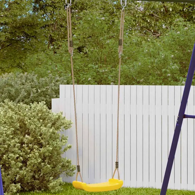 Columpio para niños individual con cuerda ajustable amarillo