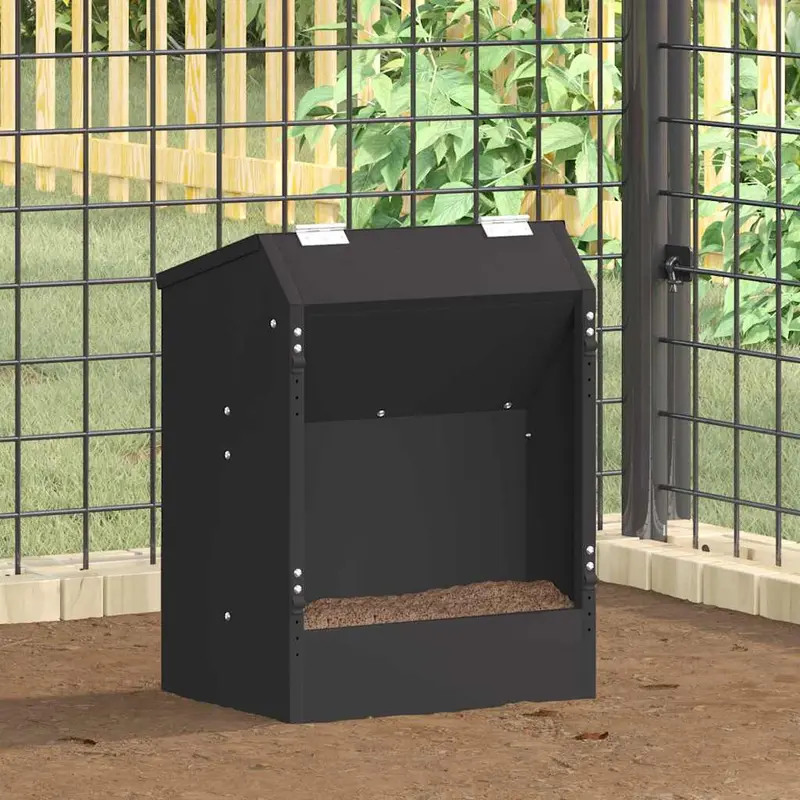 Comedero para Conejos Negro 64.5 x 25.5 x 45.5 cm