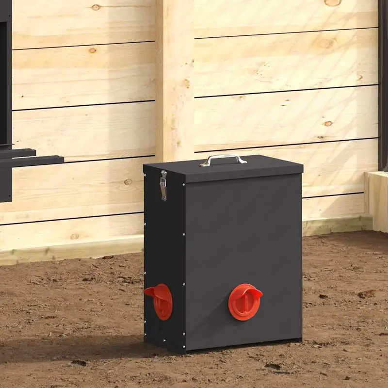 Comedero para pollos 2 pcs Negro 32,5 x 20,5 x 43 cm