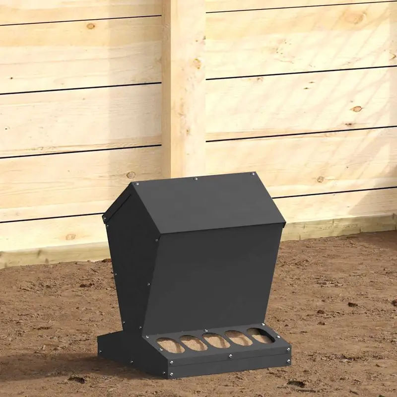 Comedero para pollos Negro 30 x 30 x 39 cm