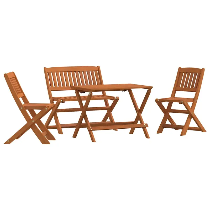Comedor de jardín para niños 4 pzas madera maciza de eucalipto