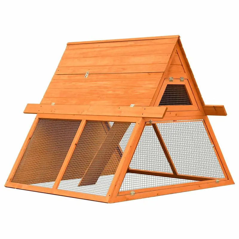 Conejera de madera maciza de pino y abeto 152x128x108 cm