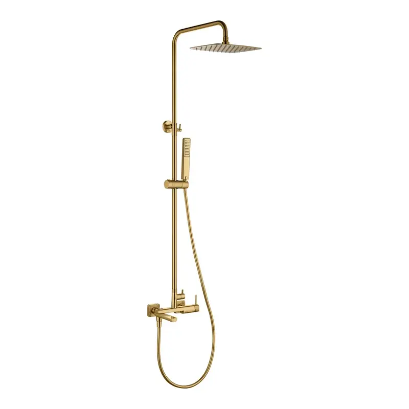 Conjunto Bañera Monomando Firenze Oro Cepillado Imex