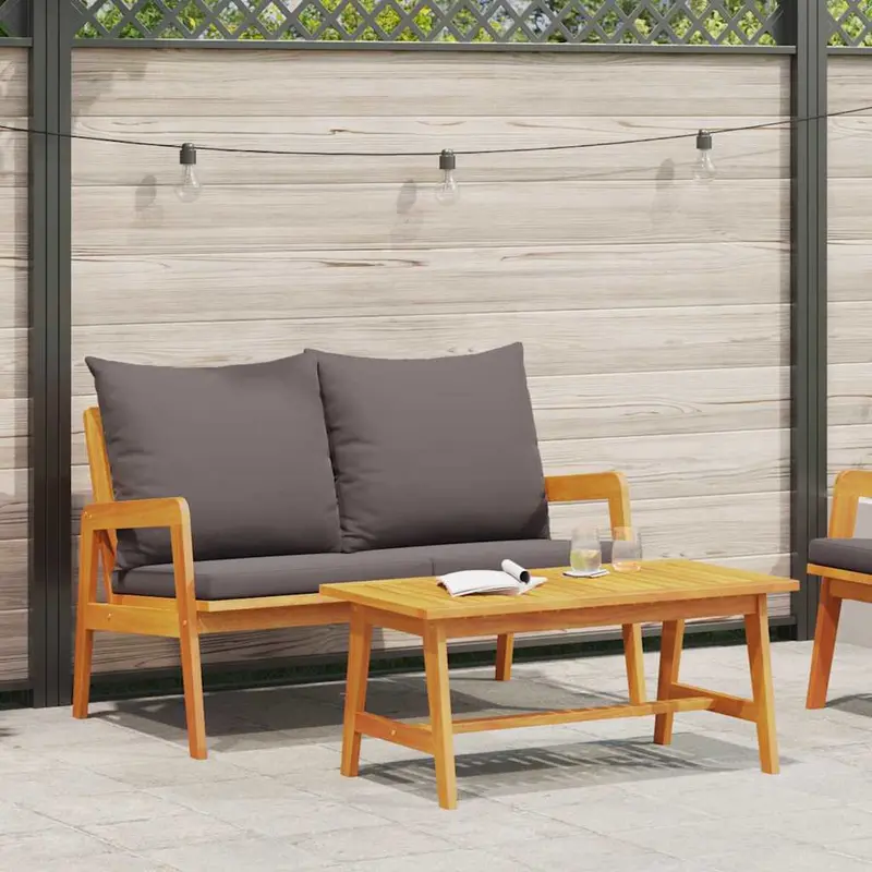 Conjunto bistro 2 pcs Aceite Natural Madera de Acacia Sólida