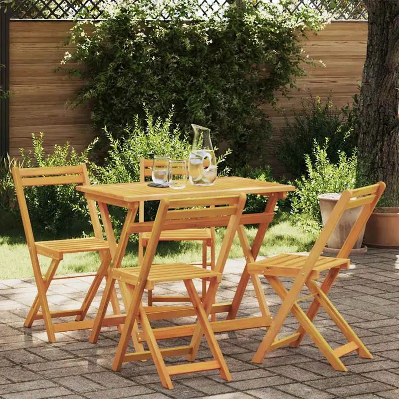 Conjunto bistro 5 pcs Aceite Natural Madera de Acacia Sólida