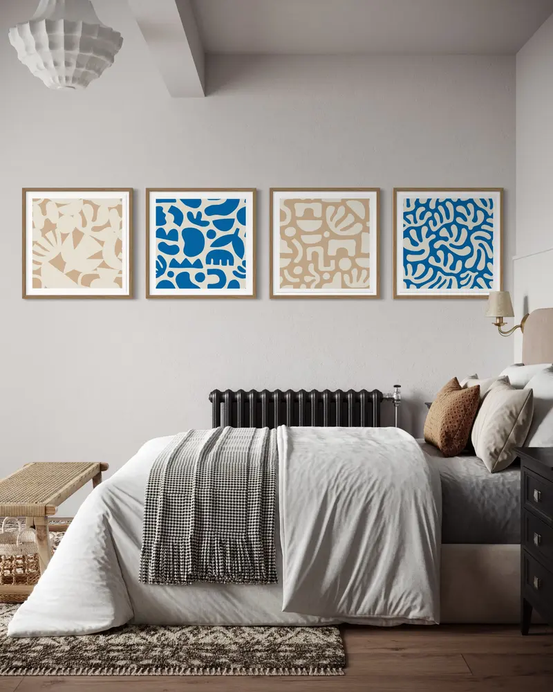 Conjunto de 4 Cuadros Decorativos Échos Abstraits