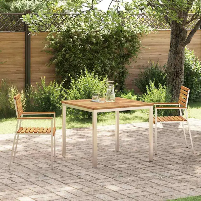 Conjunto de Comedor de Jardín 3 pcs Madera de Acacia Sólida
