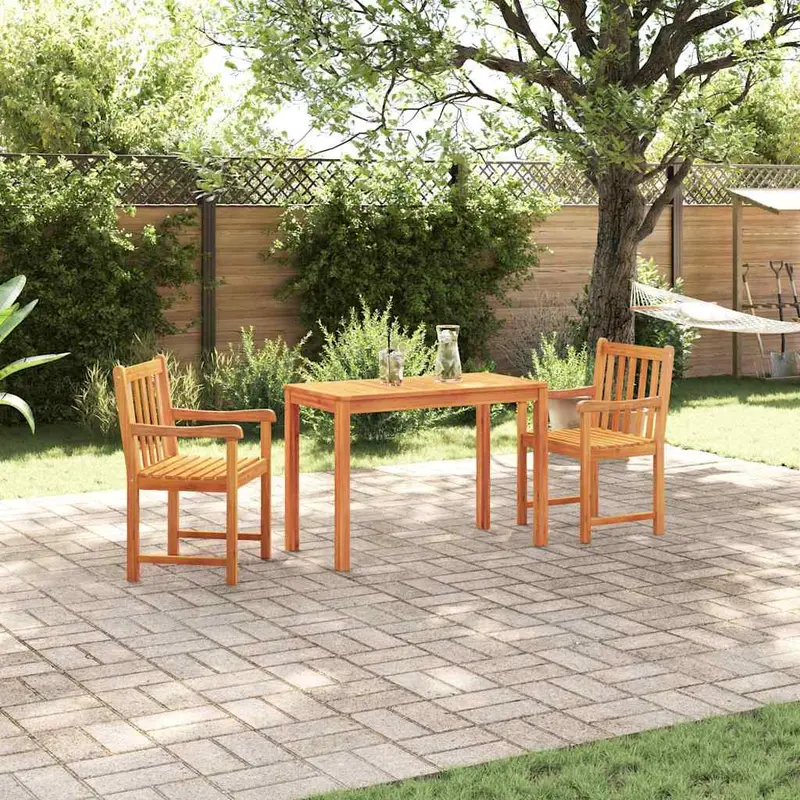 Conjunto de Comedor de Jardín 3 pcs Marrón