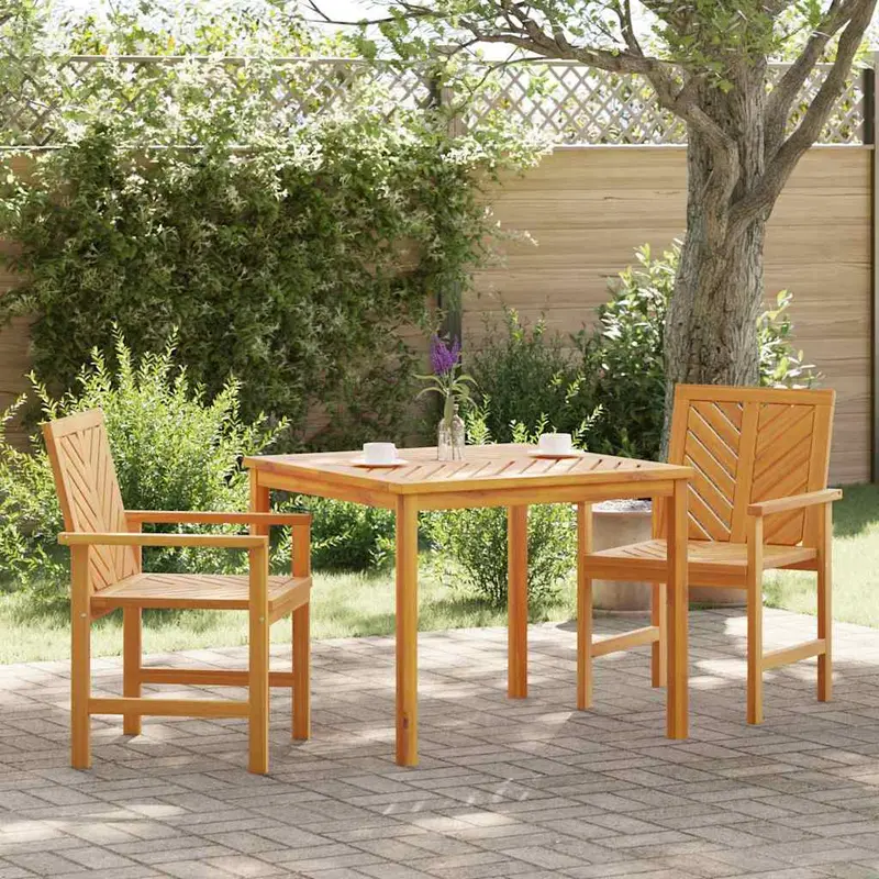 Conjunto de Comedor de Jardín 3 pcs Marrón