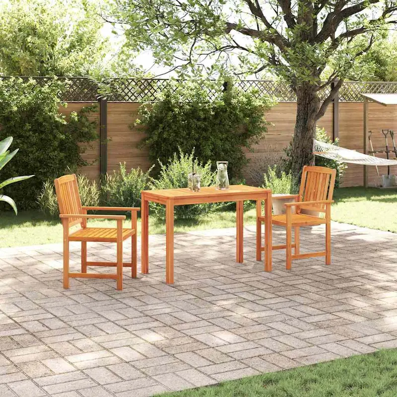 Conjunto de Comedor de Jardín 3 pcs Marrón