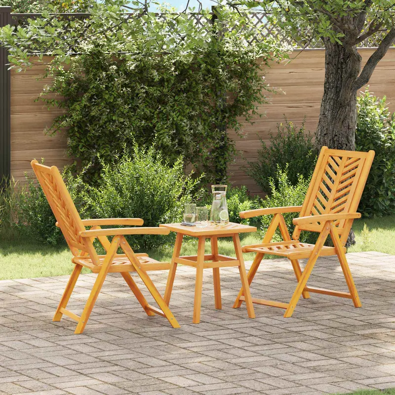 Conjunto de Comedor de Jardín 3 pcs Marrón