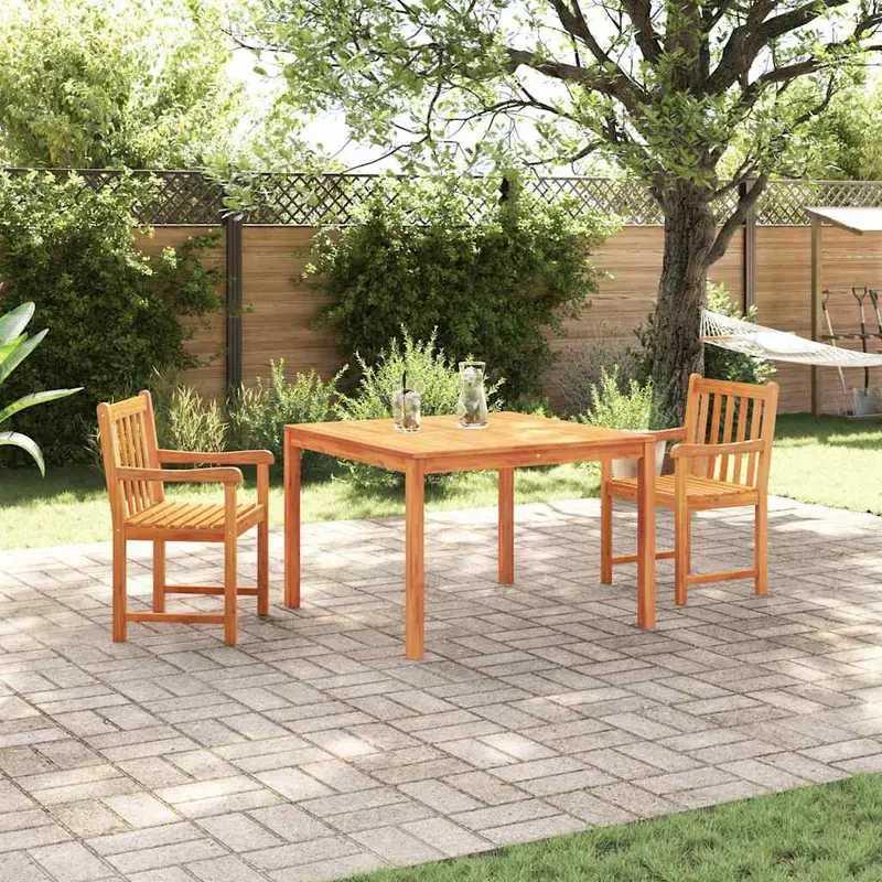 Conjunto de Comedor de Jardín 3 pcs Marrón