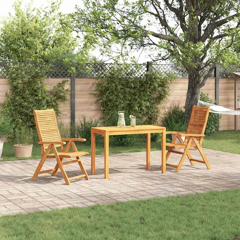 Conjunto de Comedor de Jardín 3 pcs Marrón