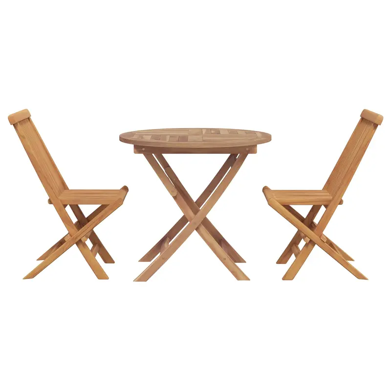 Conjunto de Comedor de Jardín 3 pcs Marrón