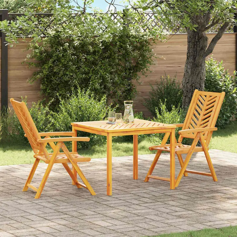 Conjunto de Comedor de Jardín 3 pcs Marrón