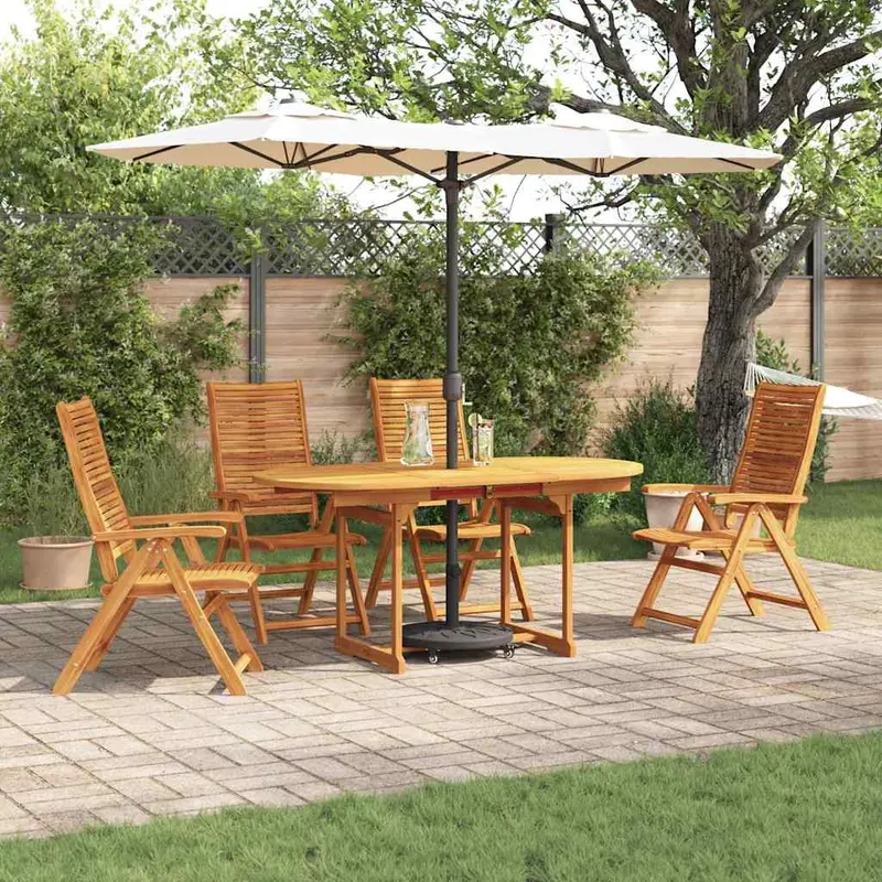 Conjunto de Comedor de Jardín 5 pcs Marrón