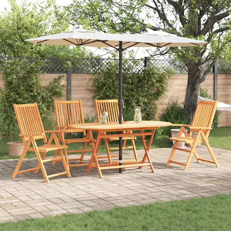 Conjunto de Comedor de Jardín 5 pcs Marrón