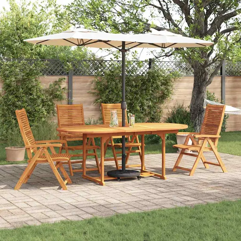 Conjunto de Comedor de Jardín 5 pcs Marrón