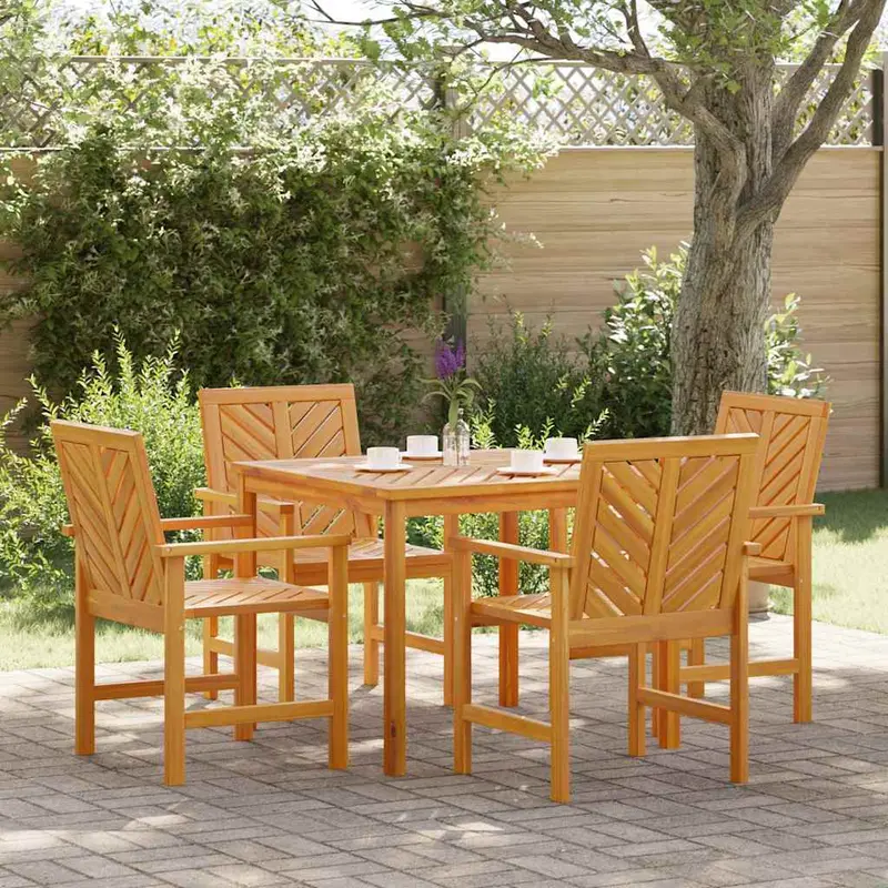 Conjunto de Comedor de Jardín 5 pcs Marrón