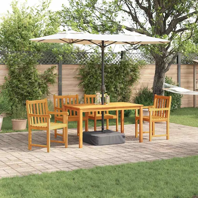 Conjunto de Comedor de Jardín 5 pcs Marrón