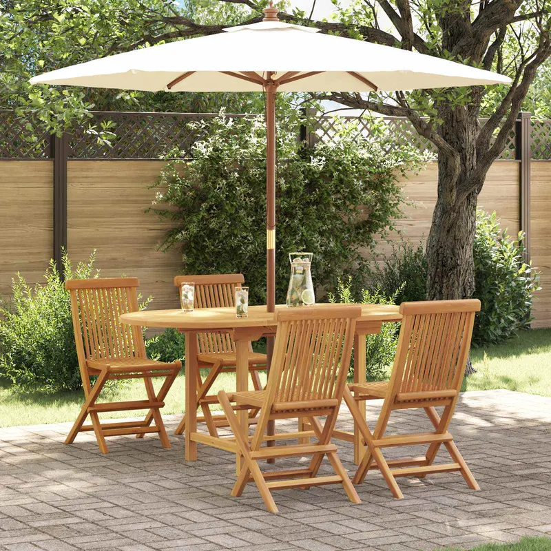 Conjunto de Comedor de Jardín 5 pcs Marrón