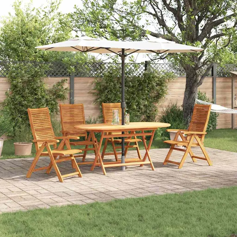 Conjunto de Comedor de Jardín 5 pcs Marrón