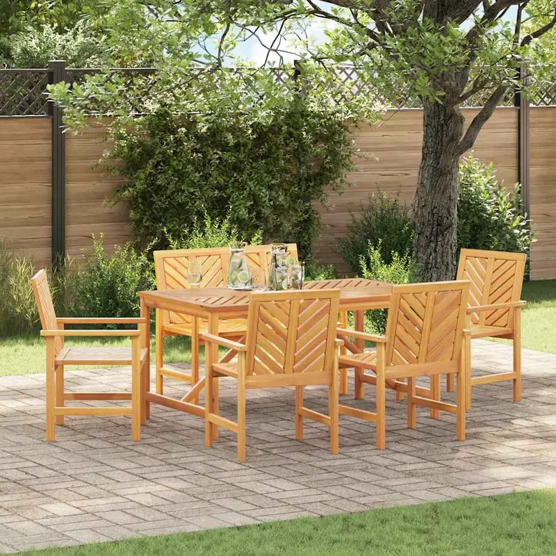 Conjunto de Comedor de Jardín 6 pcs Marrón