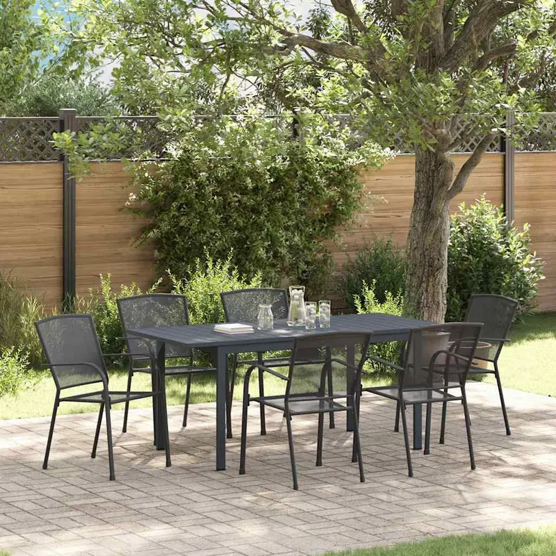 Conjunto de Comedor de Jardín 7 pcs Antracita