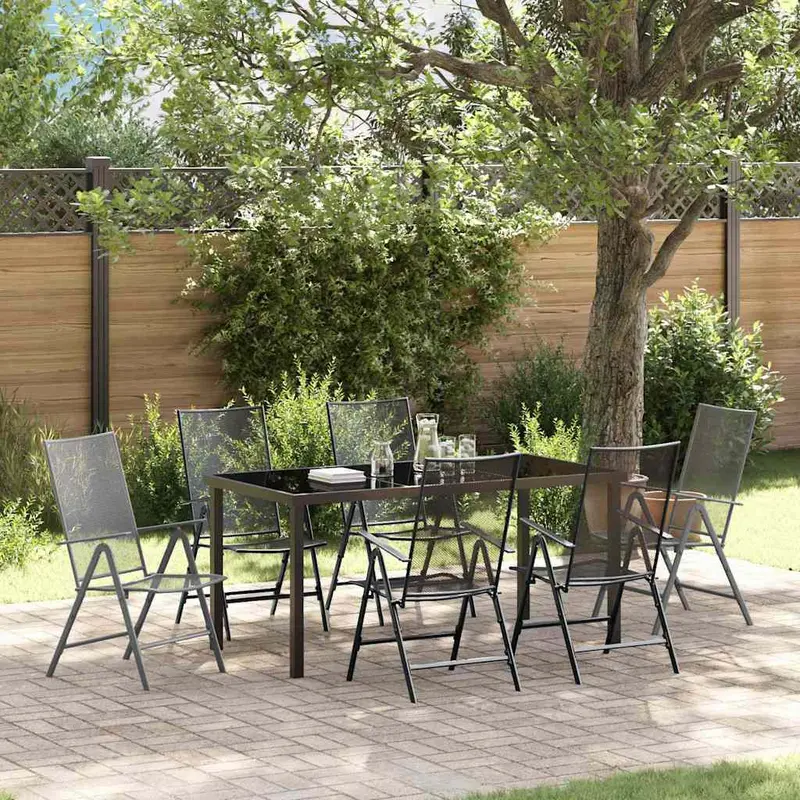 Conjunto de Comedor de Jardín 7 pcs Antracita