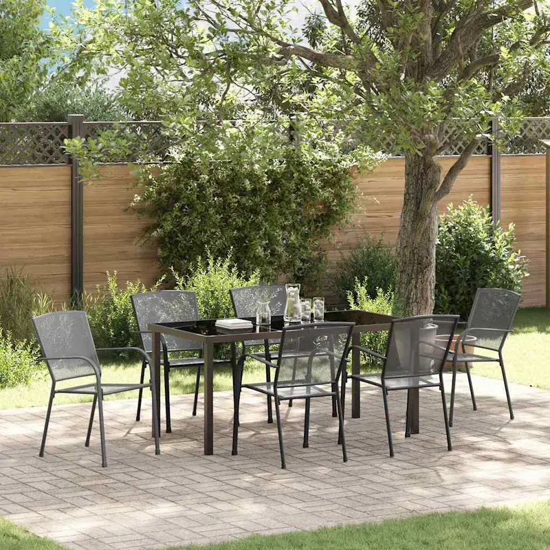 Conjunto de Comedor de Jardín 7 pcs Antracita