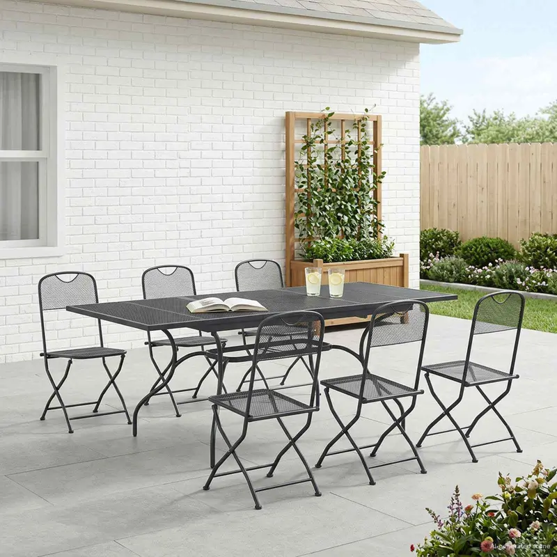Conjunto de Comedor de Jardín 7 pcs Gris antracita