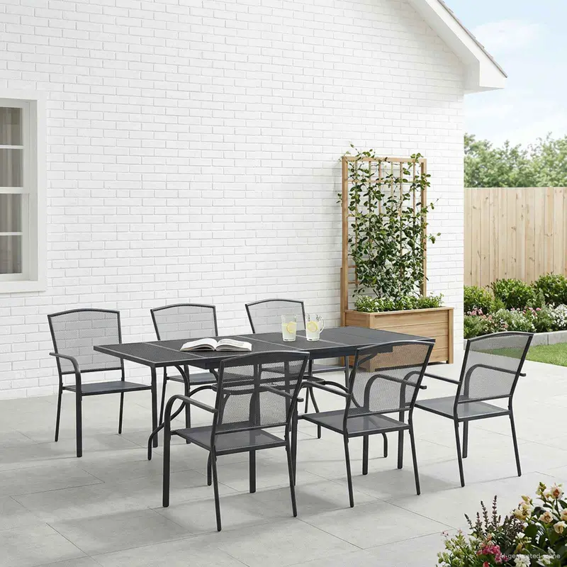 Conjunto de Comedor de Jardín 7 pcs Gris antracita