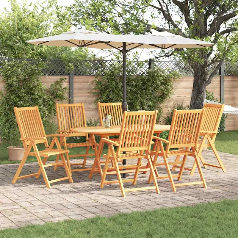 Conjunto de Comedor de Jardín 7 pcs Marrón