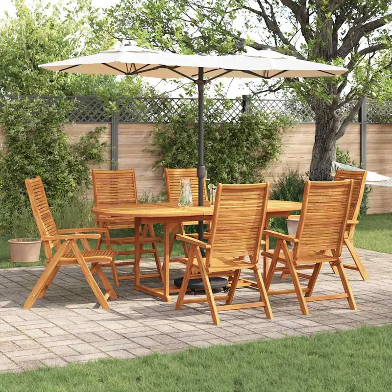 Conjunto de Comedor de Jardín 7 pcs Marrón