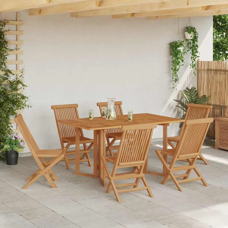 Conjunto de Comedor de Jardín 7 pcs Marrón