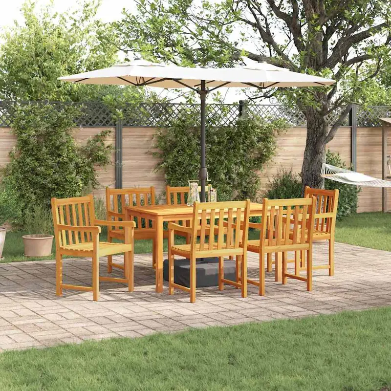 Conjunto de Comedor de Jardín 7 pcs Marrón