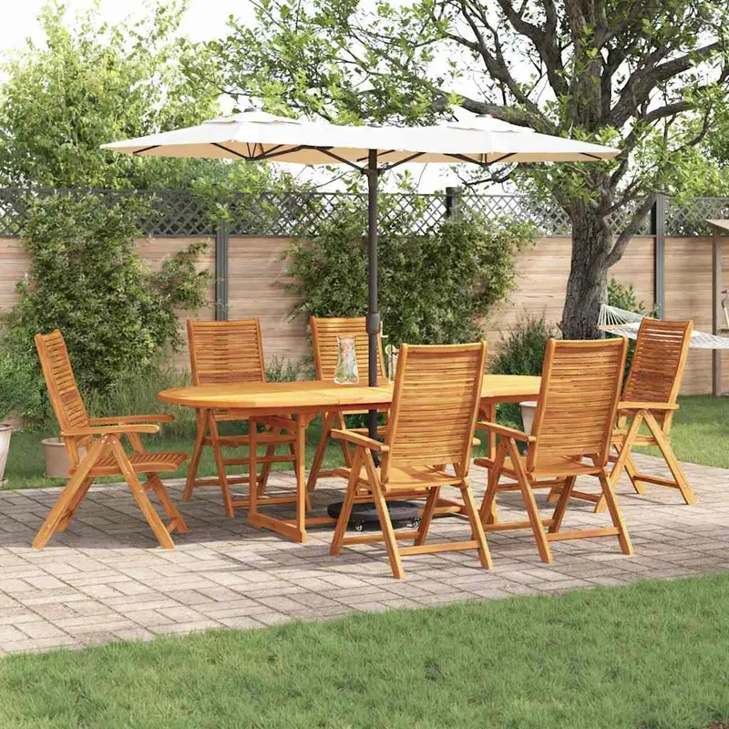 Conjunto de Comedor de Jardín 7 pcs Marrón
