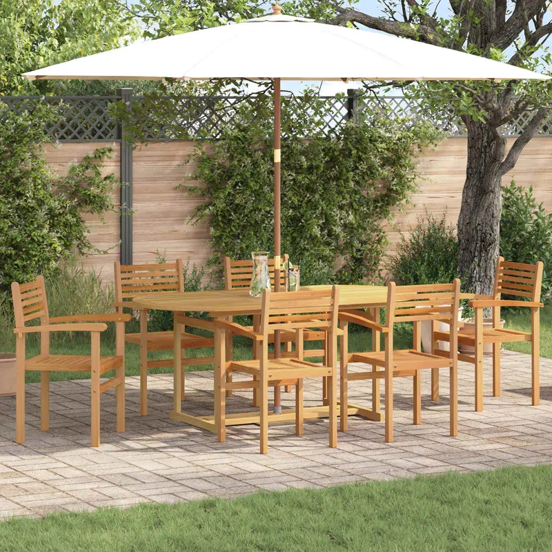Conjunto de Comedor de Jardín 7 pcs Marrón