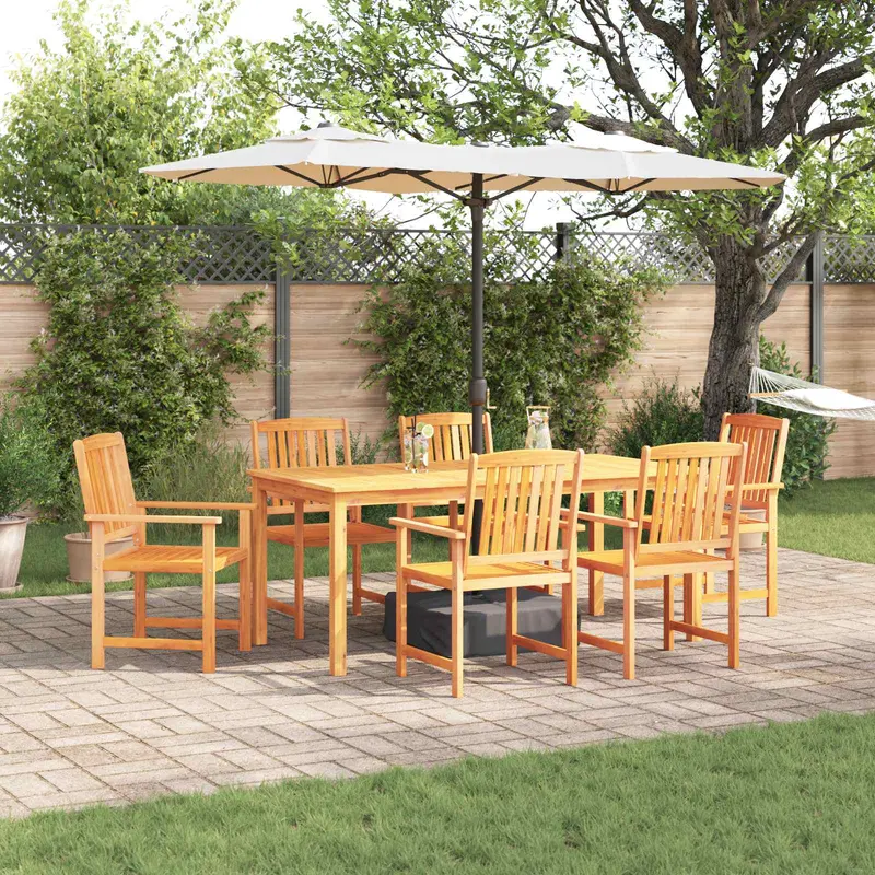 Conjunto de Comedor de Jardín 7 pcs Marrón