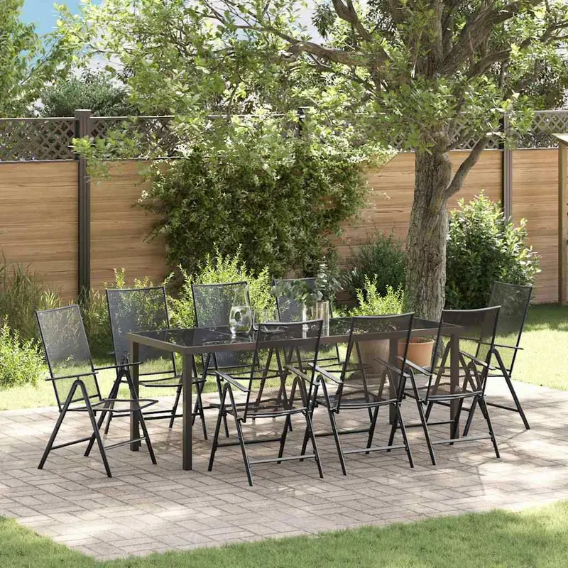 Conjunto de Comedor de Jardín 9 pcs Antracita