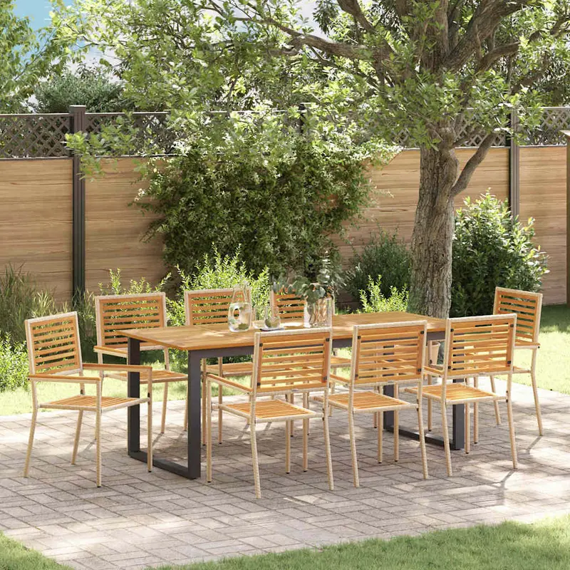 Conjunto de Comedor de Jardín 9 pcs Beige
