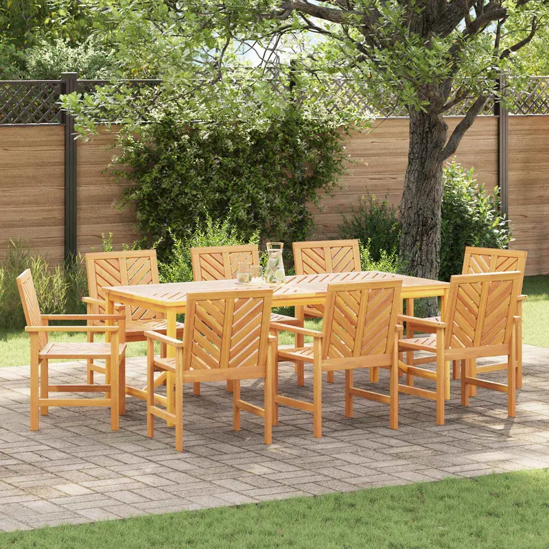 Conjunto de Comedor de Jardín 9 pcs Marrón