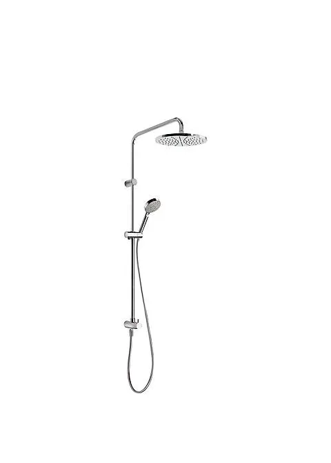 Conjunto de ducha con ducha fija y tele ducha con toma en pared de latón con acabado cromado Eco Term TRES