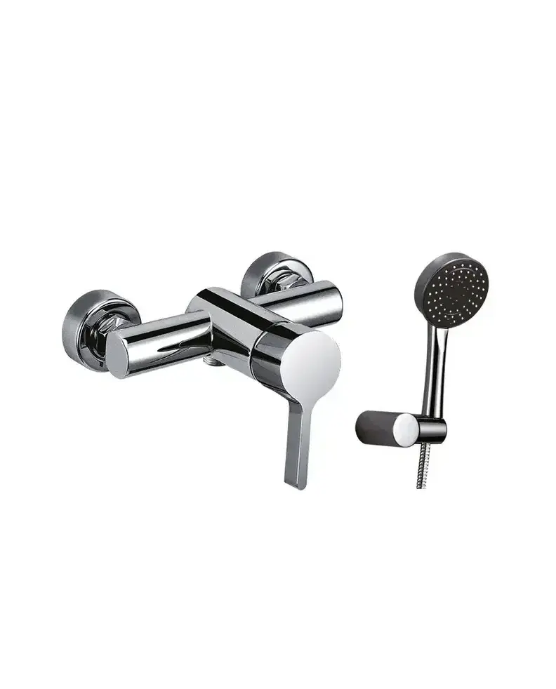 Conjunto de ducha elegante con grifo monomando y teleducha de diseño plano Fussion GME