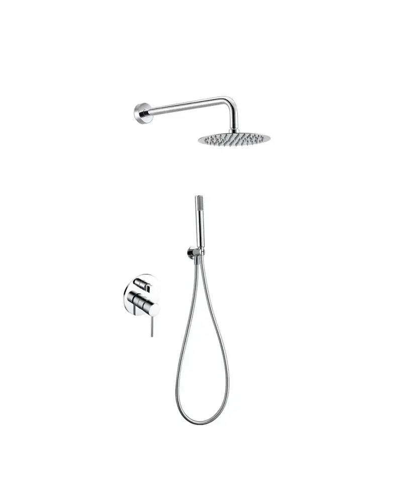 Conjunto de ducha empotrado con grifo monomando y acabado cromado stick Milos de Imex