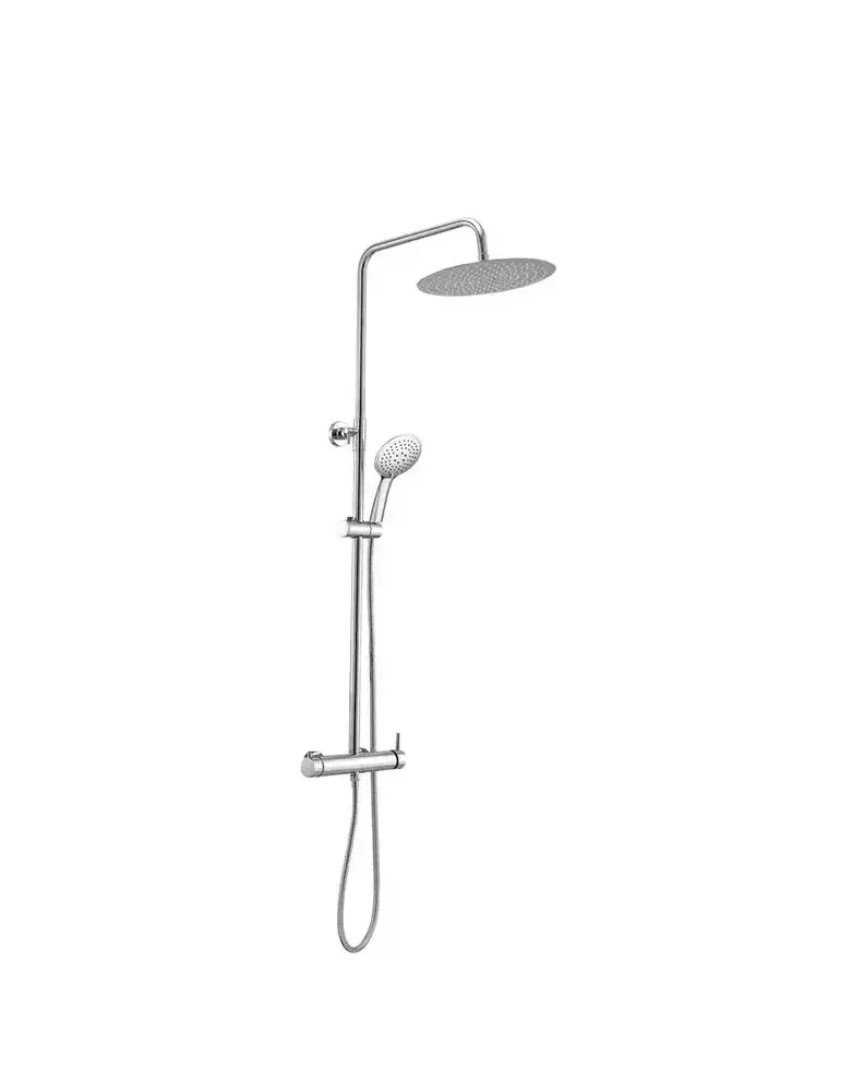 Conjunto de ducha monomando con barra telescópica con un acabado en color cromado Inverter R GME