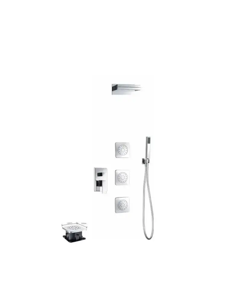 Conjunto de ducha para pared de acabado cromado con un diseño moderno Formentera de Imex