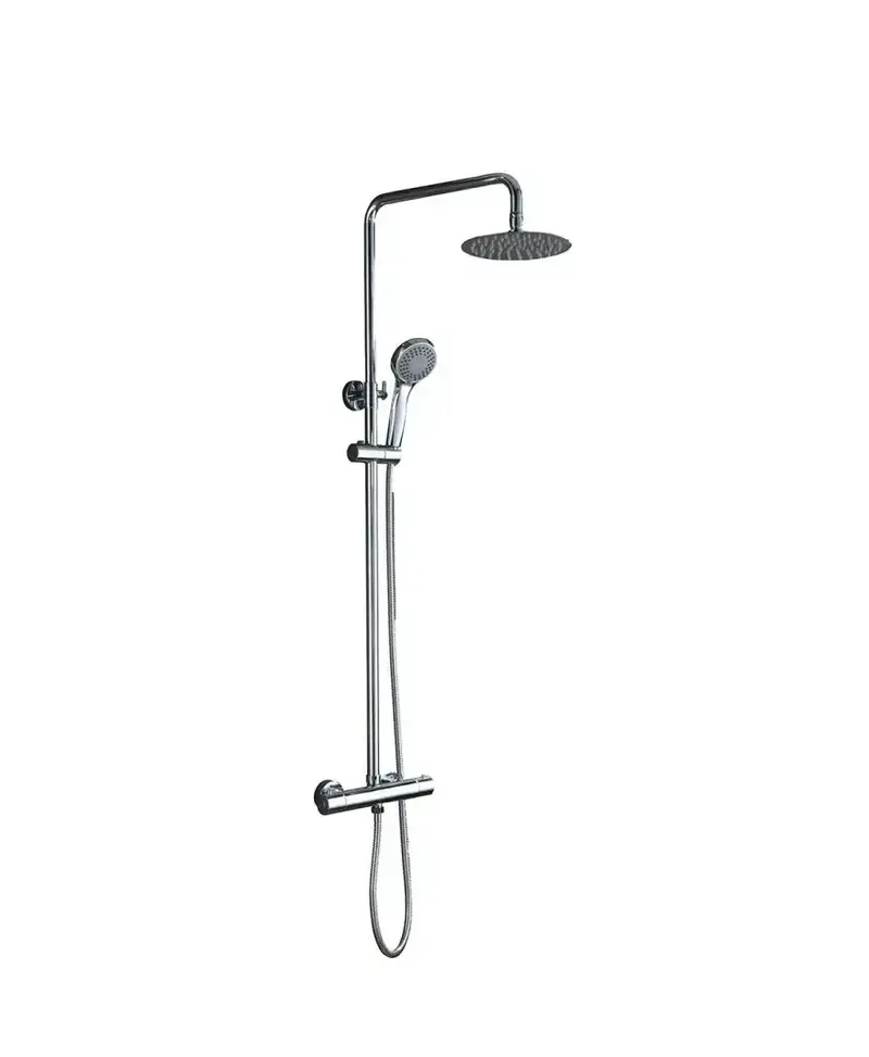 Conjunto de ducha termostática para pared de diseño moderno con un acabado cromado Kent de Imex