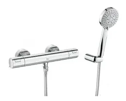 Conjunto de ducha termostático con acabado cromado brillante T 500 Roca