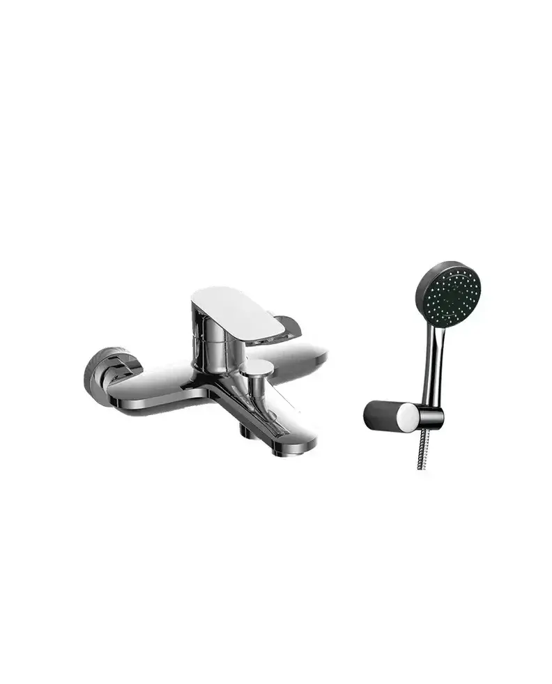Conjunto de ducha y bañera con grifo monomando cromado y teleducha Cassio GME
